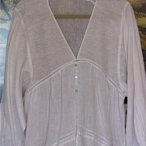 Zara Cream V-Neck Blouse